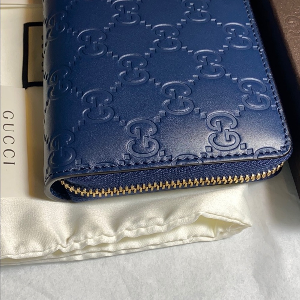 Gucci Guccissima Signature Continental Wallet Blue - Picture 6 of 8